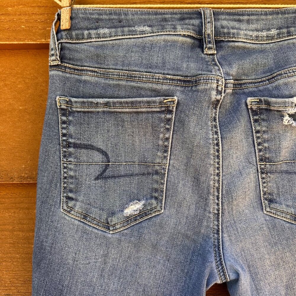 American Eagle Outfitters Super Stretch Ankle Distressed Jeans Size8 - Picture 14 of 15